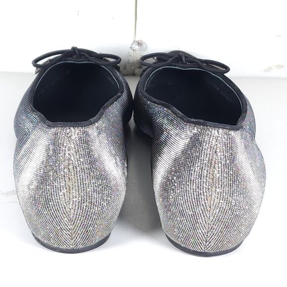 Stuart Weitzman Women's US10M Black Metallic Iridescent Glitter Ballet Flats - Picture 13 of 16